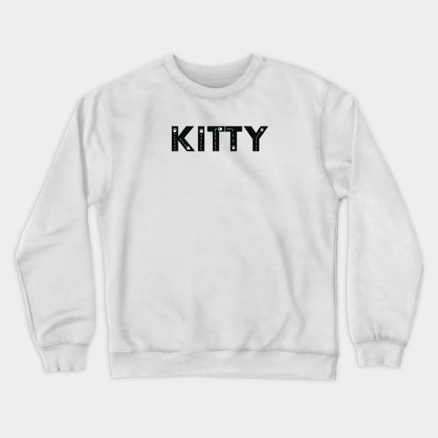 Kitty cat name made of hand drawn paw prints Crewneck Sweatshirt by GULSENGUNEL